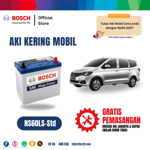 Aki Mobil Wuling Confero Bosch MF NS60LS-Std - 42AH