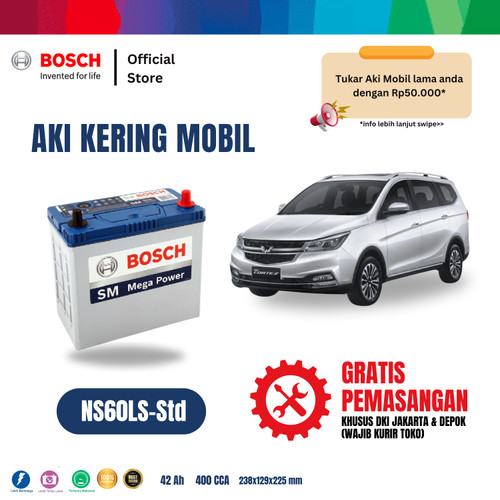 Aki Mobil Wuling Cortez Bosch MF NS60LS-Std - 42AH