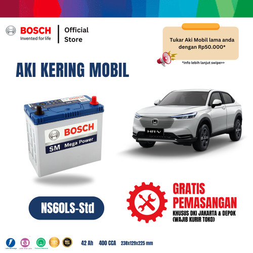 Aki Mobil Honda HRV Bosch MF NS60LS-Std - 42AH