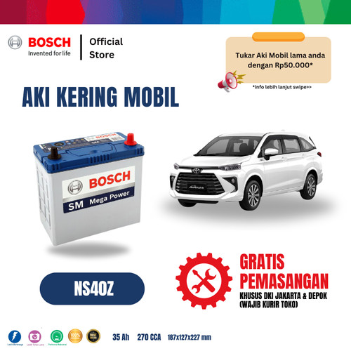 Aki Mobil Toyota Avanza BOSCH MF NS40Z - 40B19R