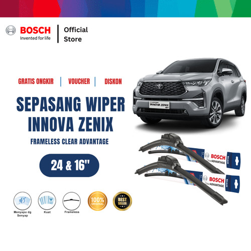 Bosch Wiper Frameless New Clear Toyota Kijang Innova Zenix 24 & 16