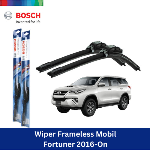 Bosch Wiper Kaca Mobil Fortuner 2016-On Frameless Clear 22" & 17"