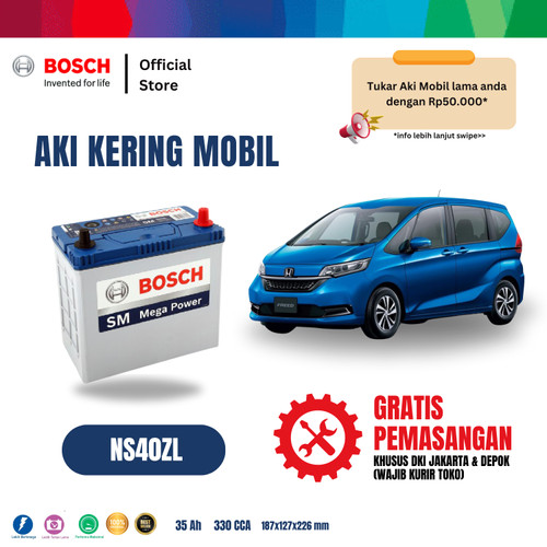 Bosch Aki Mobil Honda Freed MF Blue NS40ZL