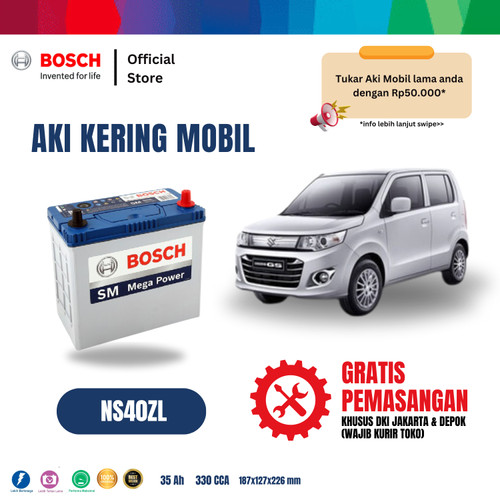 Bosch Aki Mobil Suzuki Karimun Wagon MF Blue NS40ZL