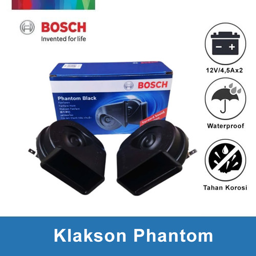 Bosch Klakson Mobil Keong Phantom Black Fanfare Waterproof Original