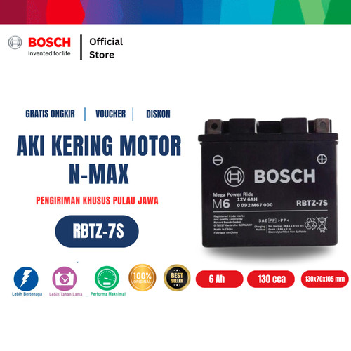 Aki Kering Motor Yamaha Nmax - Maintenance Free - Bosch RBTZ-7S