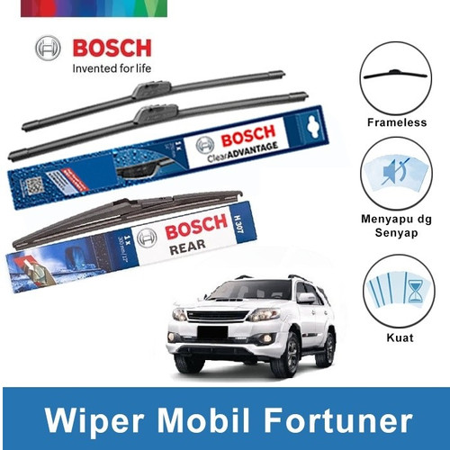 Bosch Wiper Depan & Belakang Toyota Fortuner Frameless 21 & 19 + H307