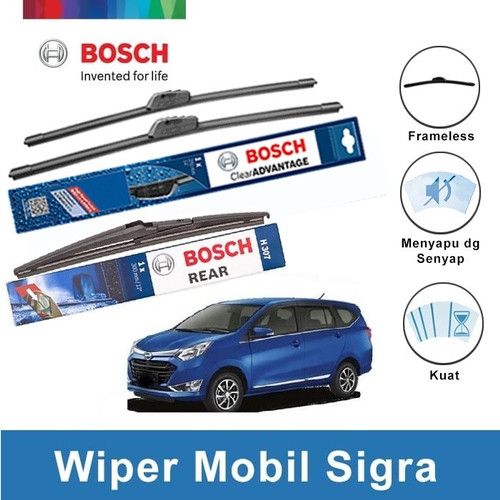 Bosch Wiper Depan & Belakang Daihatsu Sigra Frameless 22" & 17" + H307