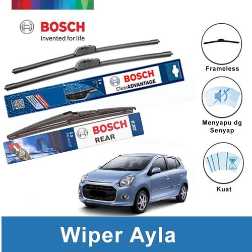 Bosch Wiper Depan & Belakang Daihatsu Ayla Frameless 21" & 14" + H307