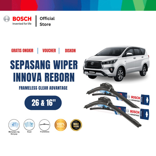 Bosch Sepasang Wiper Mobil Toyota Kijang Innova Reborn Frameless 26&16