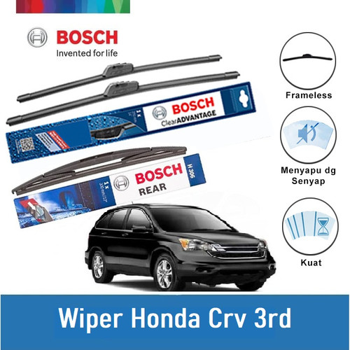 Bosch Wiper Mobil Honda CRV 3rd Set Frameless Clear 26 & 17 + H306