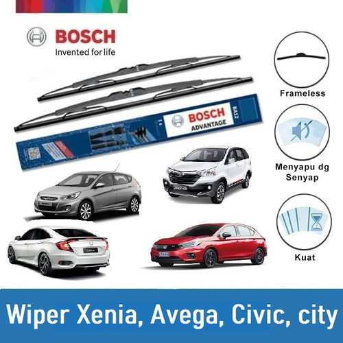 Bosch Wiper Mobil Xenia, Avega, Accent, Civic ES, City New BA20 & BA18