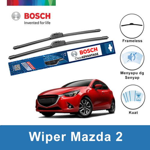 Bosch Sepasang Wiper Mobil Mazda 2 2008-on Frameless New 24 & 14