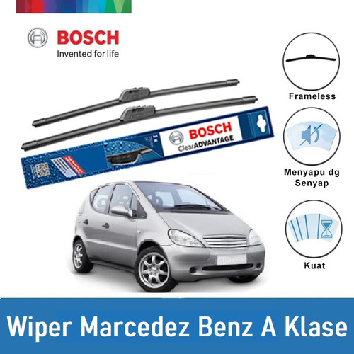 Bosch Sepasang Wiper Mobil Mercedes Benz A-Klasse168 Frameless 26 & 24