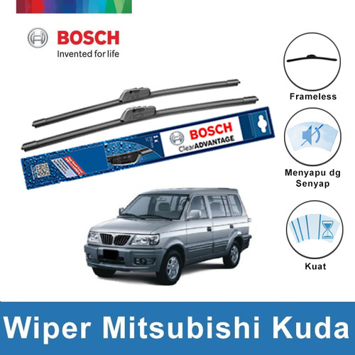 Bosch Sepasang Wiper Mobil Mitsubishi Kuda Frameless New Clear 20 & 19