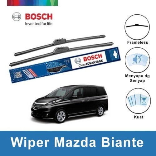 Bosch Sepasang Wiper Mobil Mazda Biante Frameless New Clear 26 & 14