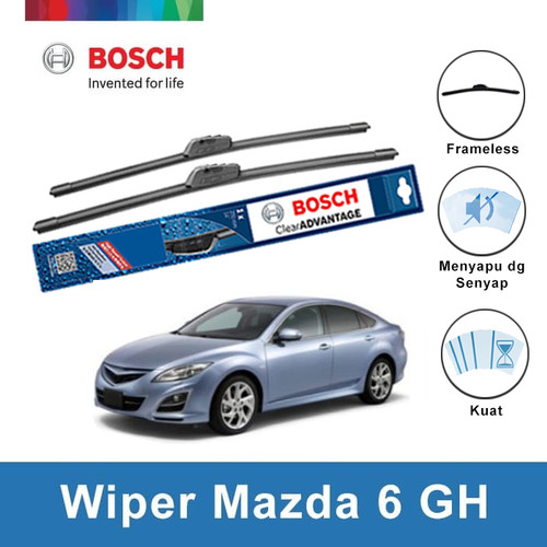 Bosch Sepasang Wiper Mobil Mazda 6 GH Frameless New Clear 24 & 16