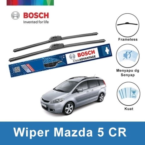 Bosch Sepasang Wiper Mobil Mazda 5 CR Frameless New Clear 26 & 16