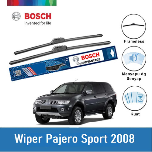 Bosch Sepasang Wiper Mitsubishi Pajero Sport 2008 Frameless - 21 & 18