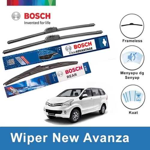 Bosch Wiper Kaca Mobil New Avanza Clear Frameless 21 & 14 + H352