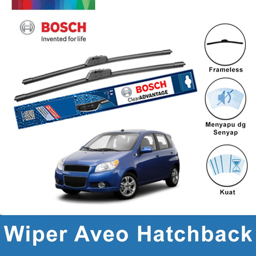 Bosch Sepasang Wiper Chevrolet Aveo Hatchback Frameless Clear 22 & 16