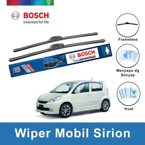 Bosch Sepasang Wiper Mobil Daihatsu Sirion Frameless Clear 21" & 17"