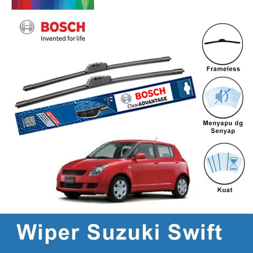 Bosch Sepasang Wiper Mobil Suzuki Swift Frameless New Clear 21" & 18