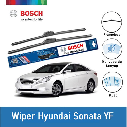 Bosch Sepasang Wiper Mobil Hyundai Sonata YF Frameless Clear 26" & 18