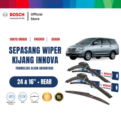 Bosch Wiper Depan & Belakang Frameless Kijang Innova 24 & 16 + H 307