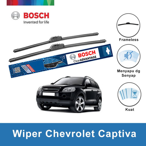 Bosch Sepasang Wiper Chevrolet Captiva Frameless New Clear 24" & 16"