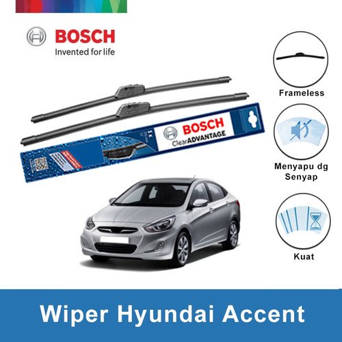 Bosch Sepasang Wiper Mobil Hyundai Accent Frameless New Clear 20 & 18