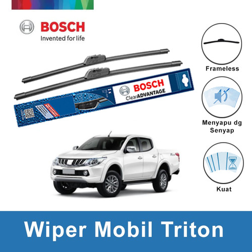 Bosch Sepasang Wiper Strada Triton Frameless New Clear 21 & 19