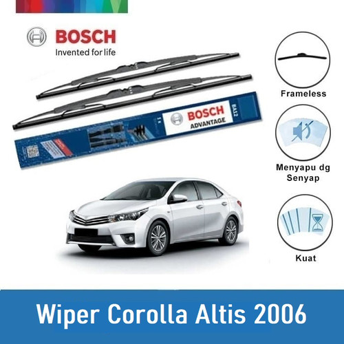 Bosch Sepasang Wiper Kaca Mobil Toyota Corolla Altis (2006) 22" & 16"