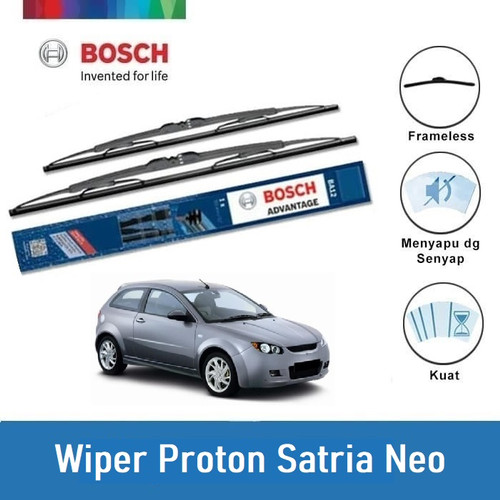 Bosch Sepasang Wiper Kaca Mobil Proton Satria Neo (2006-2011) 20"& 17"