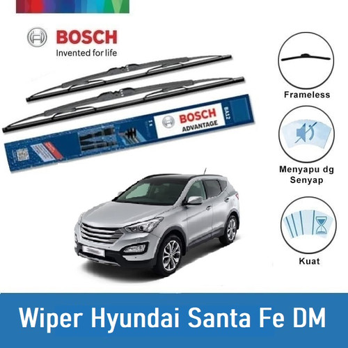 Bosch Sepasang Wiper Kaca Mobil Hyundai Santa Fe DM (2012) 26" & 14"