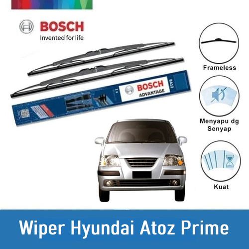 Bosch Sepasang Wiper Kaca Mobil Hyundai Atoz Prime (2003-2008) 20"& 16