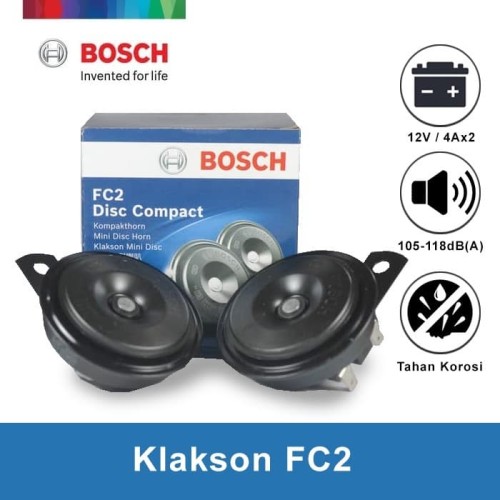 Bosch Klakson FC2 Disc Black 12V Set - Harga Klakson Mobil Murah