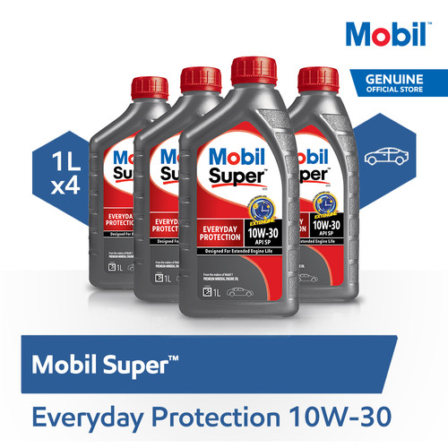 Oli Mesin - Mobil Super™ Everyday Protection 10W-30 1L (4 Botol)