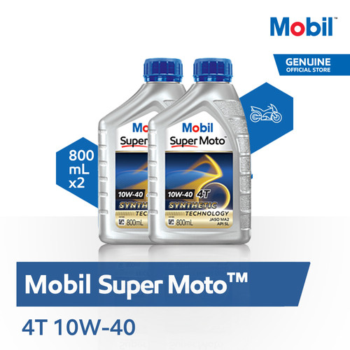 Oli Motor - Mobil Super Moto 10W-40 (0.8 liter) (2 Botol)