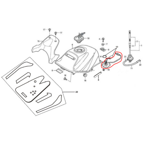 Pelampung Bensin Viar Vix R 150 cc Rev Fuel Sensor Assy Vixr 150 cc