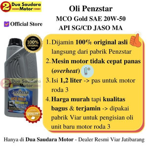 Oli Viar Roda Tiga Karya Penzstar MCO Gold SAE 20W50 1,2 Liter