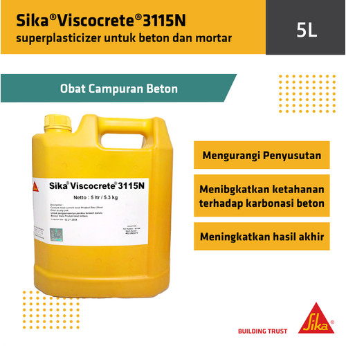 Sika Viscocrete 3115N obat campuran semen beton instan serbaguna 5L