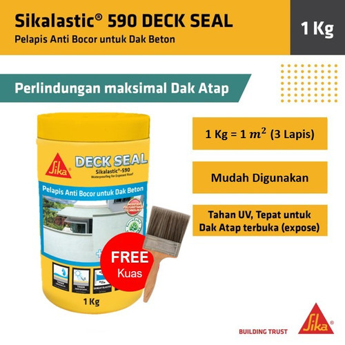 Deck Seal Sikalastic 590 Waterproofing Anti Bocor Dak Beton Atap 1Kg