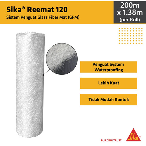 Sika Reemat 120 Serat Fiber Waterproofing Fiberglass matt 200x1.32m