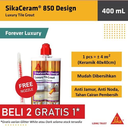 SikaCeram 850 Design TileGrout Epoxy Grout Glitter Nat Keramik 400ml