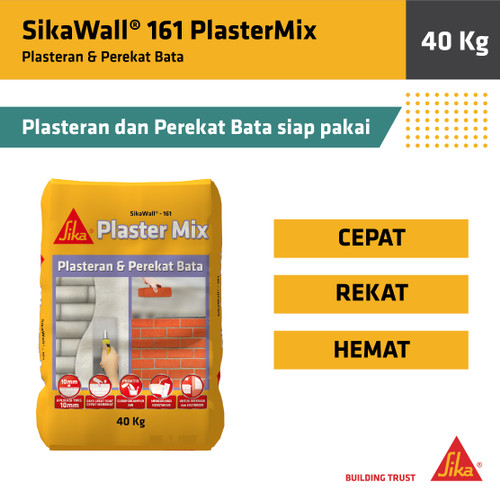 SikaWall 161 PlasterMix Plasteran Perekat Bata Mortar Instan 40Kg