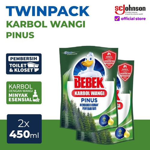 BEBEK Karbol Wangi Pinus Pouch 450mL x 2Pcs