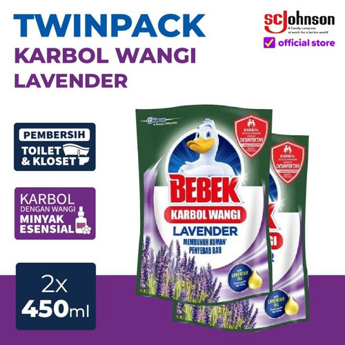 BEBEK Karbol Wangi Lavender Pouch 450mL TWINPACK