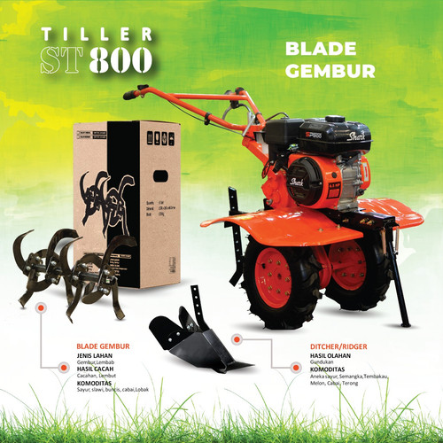 Shark Tiller ST800 dengan Blade Gembur