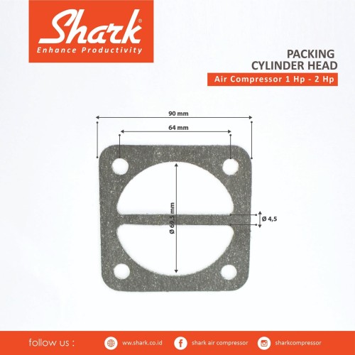 Packing Cylinder Head kompresor Shark 1-2Hp